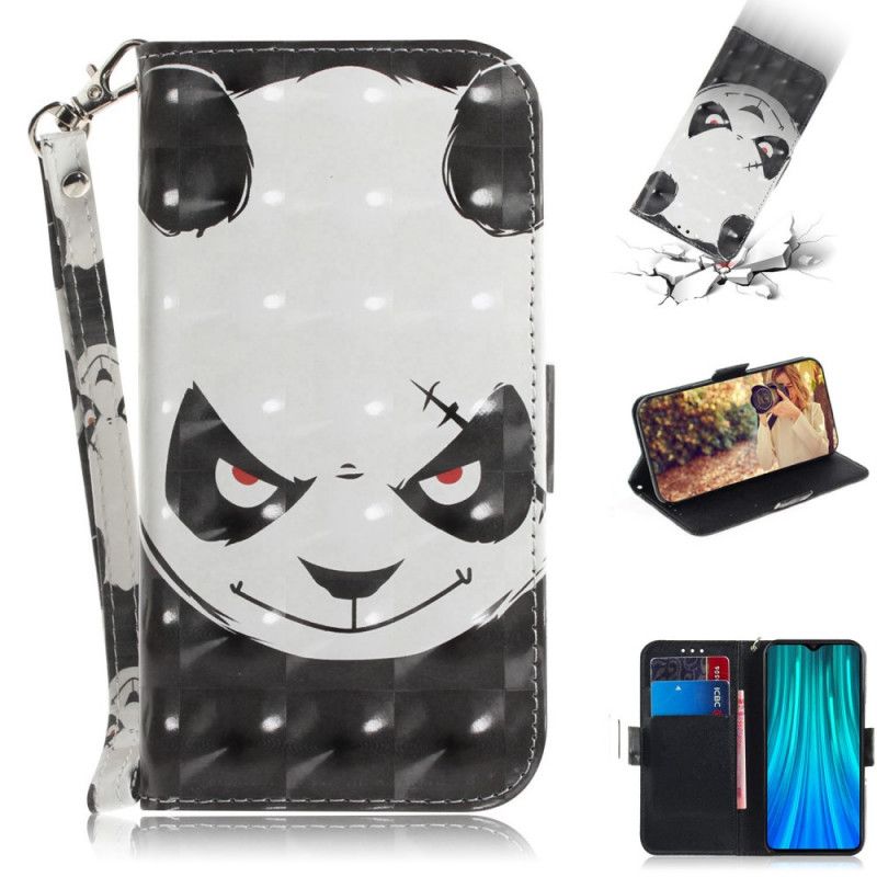 Lederhüllen Für Xiaomi Redmi Note 8 Pro Wütender Panda Mit Tanga