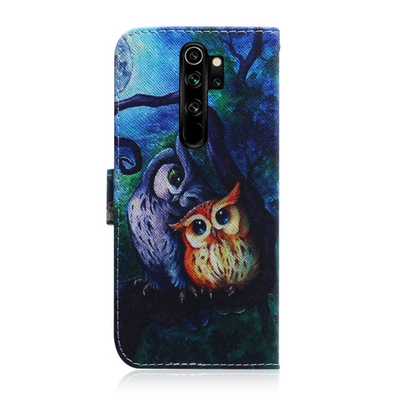 Lederhüllen Xiaomi Redmi Note 8 Pro Eulenmalerei