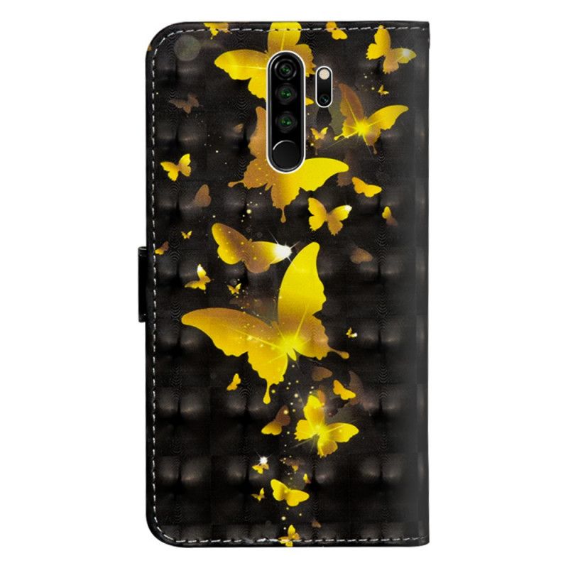 Lederhüllen Xiaomi Redmi Note 8 Pro Gelbe Schmetterlinge
