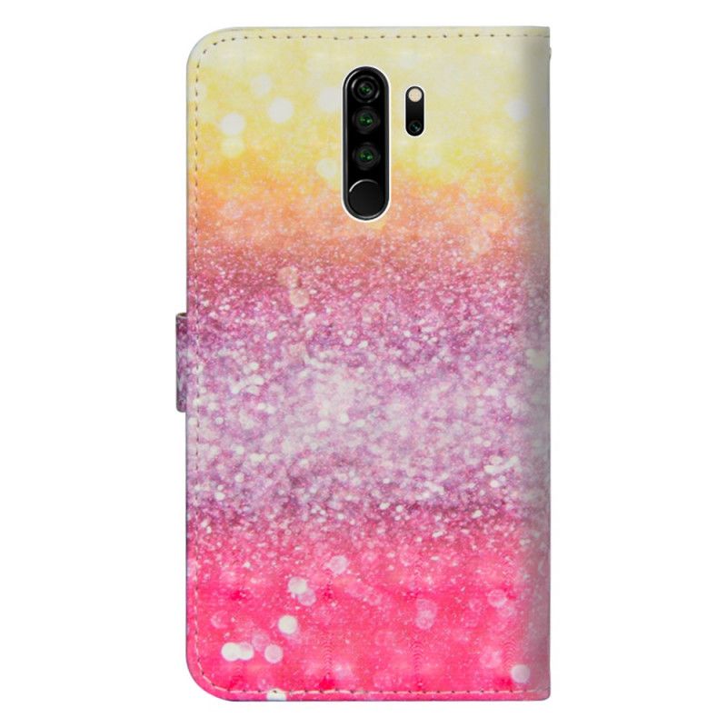 Lederhüllen Xiaomi Redmi Note 8 Pro Magenta-Glitzer-Gradient