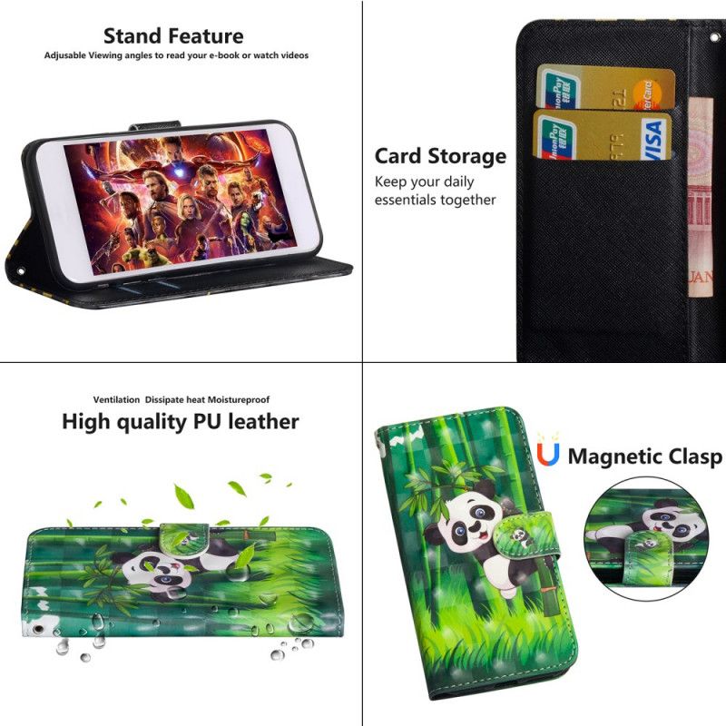 Lederhüllen Xiaomi Redmi Note 8 Pro Panda Und Bambus