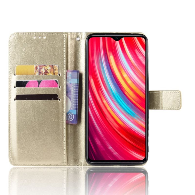 Lederhüllen Xiaomi Redmi Note 8 Pro Schwarz Auffälliges Kunstleder