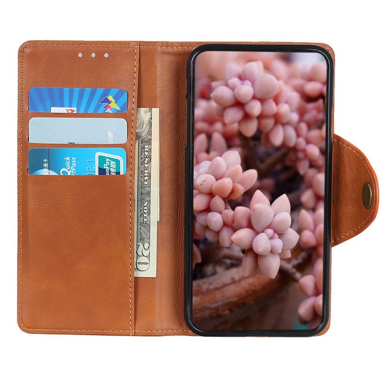 Lederhüllen Für Moto G200 5g Vintage Kunstleder Und Knopf