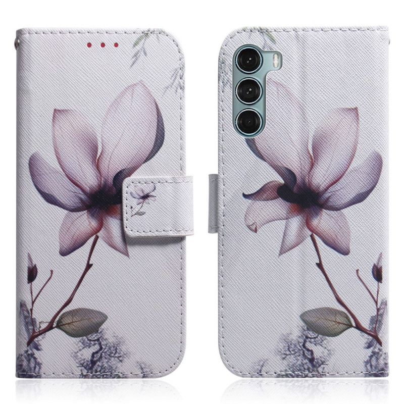 Lederhüllen Moto G200 5g Handyhülle Alte Rosa Blume