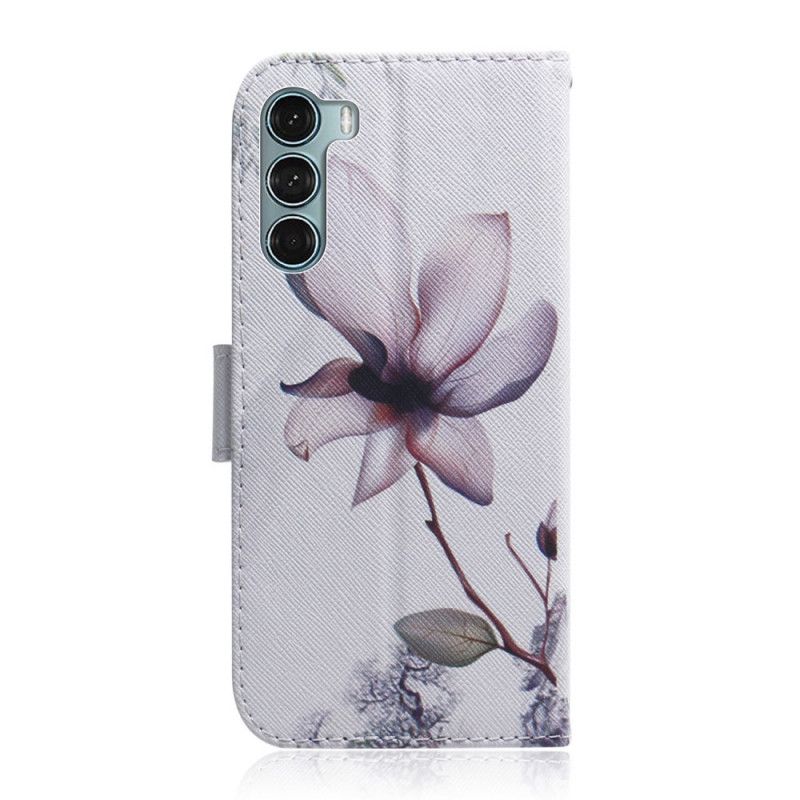 Lederhüllen Moto G200 5g Handyhülle Alte Rosa Blume