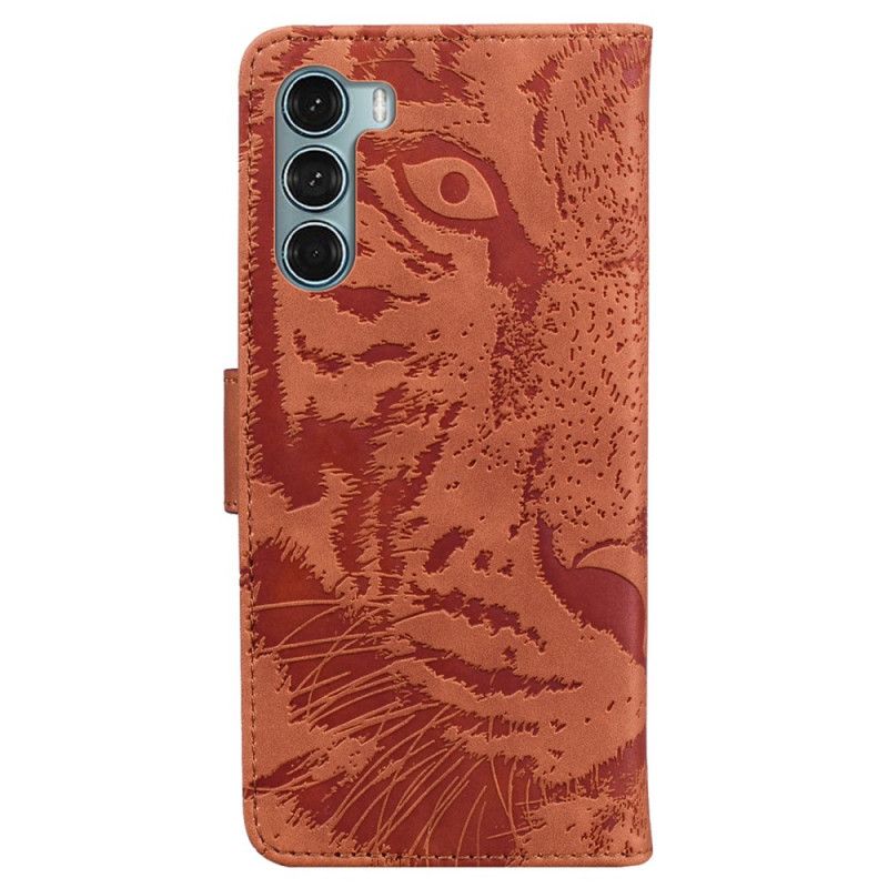 Lederhüllen Moto G200 5g Tigergesichtsdruck