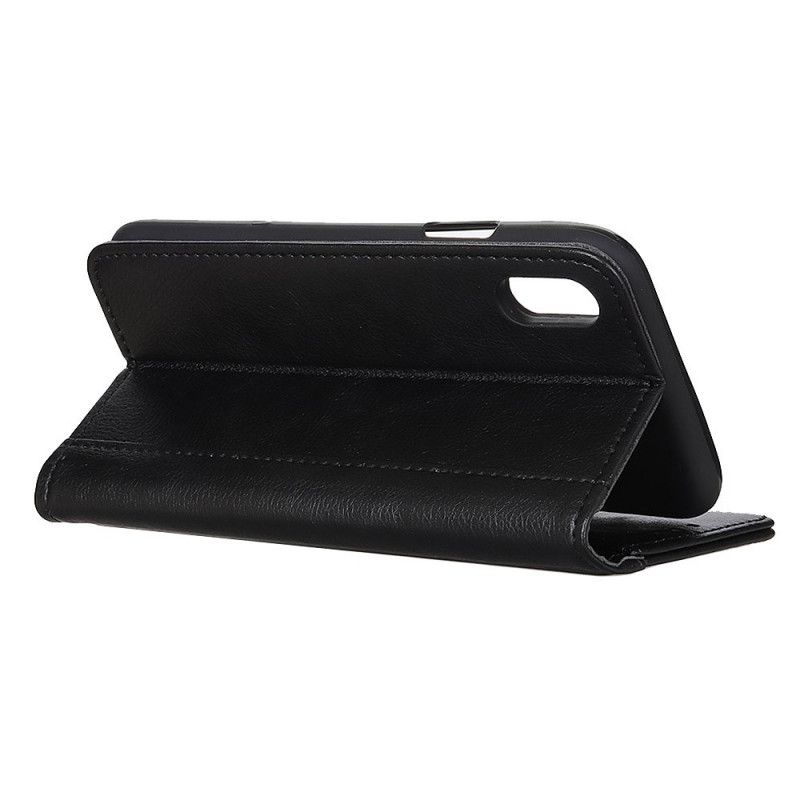 Flip Case Xiaomi Redmi 9A Schwarz Geteilte Litschilederversion