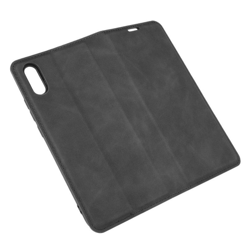 Flip Case Xiaomi Redmi 9A Schwarz Weicher Ledereffekt