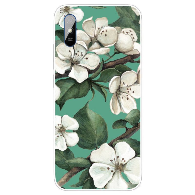 Hülle Für Xiaomi Redmi 9A Gemalte Weiße Blumen
