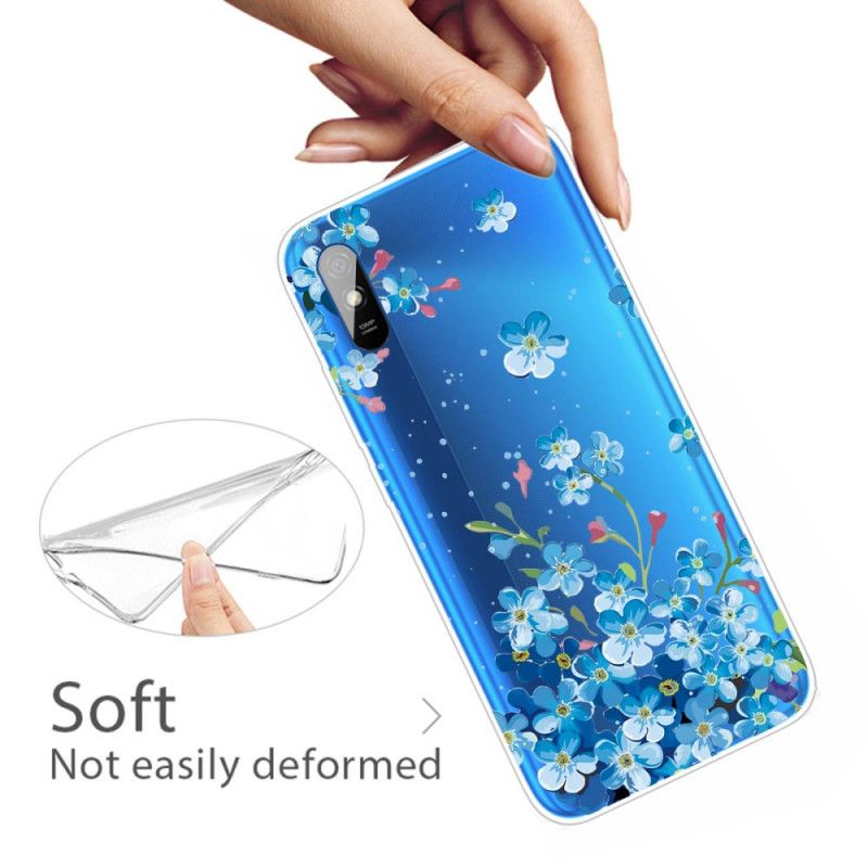 Hülle Für Xiaomi Redmi 9A Strauß Blauer Blumen