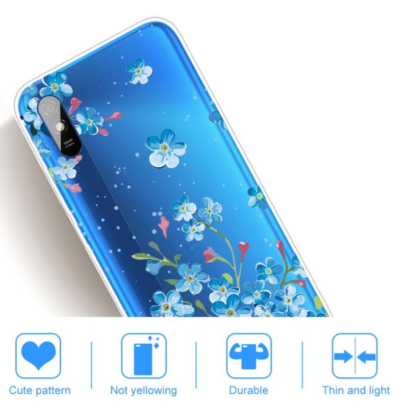 Hülle Für Xiaomi Redmi 9A Strauß Blauer Blumen