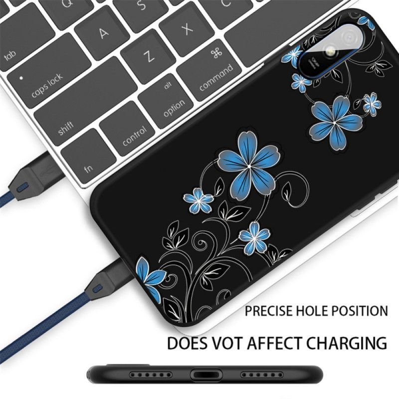 Hülle Xiaomi Redmi 9A Blaue Blüten