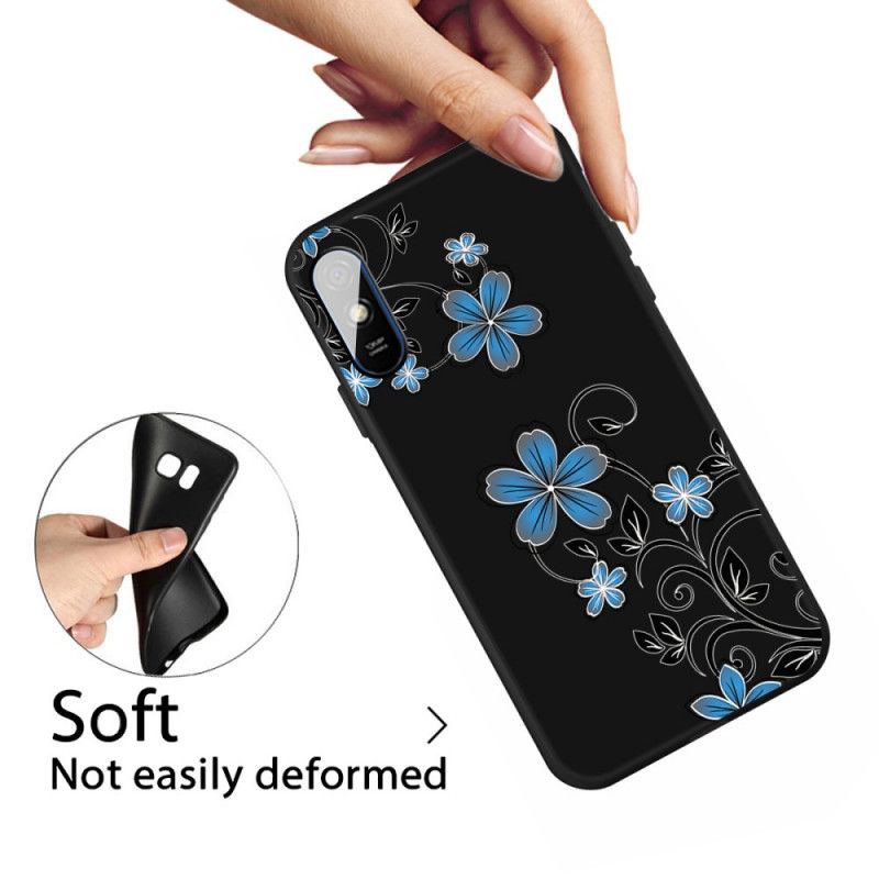 Hülle Xiaomi Redmi 9A Blaue Blüten