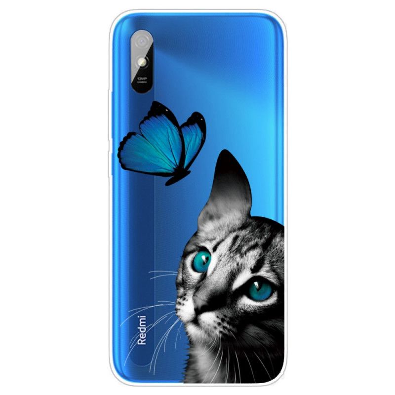 Hülle Xiaomi Redmi 9A Handyhülle Katze Und Schmetterling