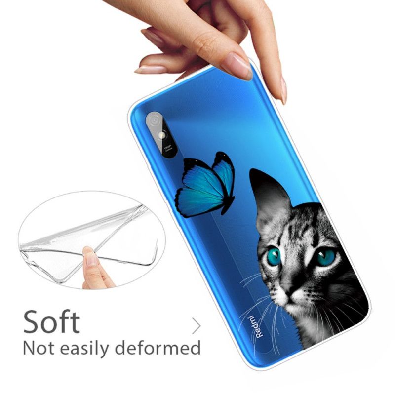 Hülle Xiaomi Redmi 9A Handyhülle Katze Und Schmetterling