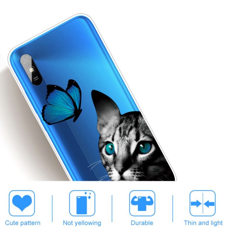 Hülle Xiaomi Redmi 9A Handyhülle Katze Und Schmetterling
