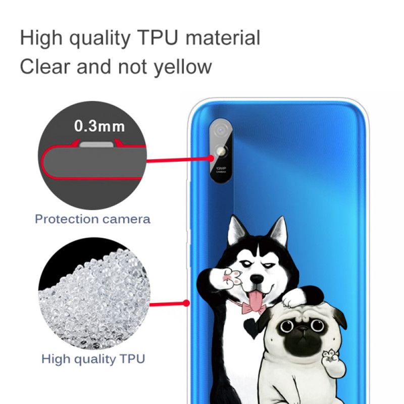 Hülle Xiaomi Redmi 9A Handyhülle Lustige Hunde