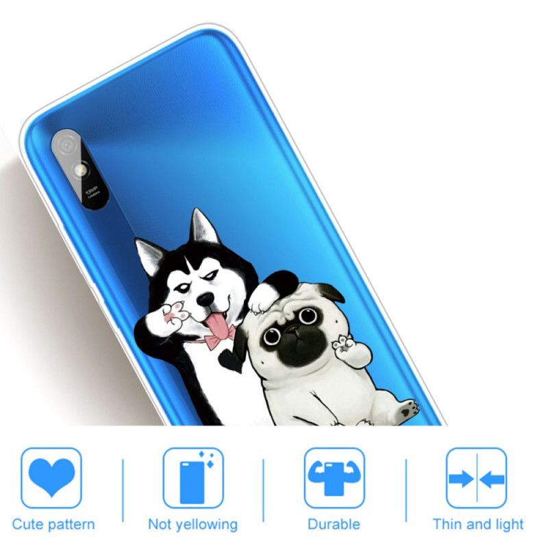 Hülle Xiaomi Redmi 9A Handyhülle Lustige Hunde