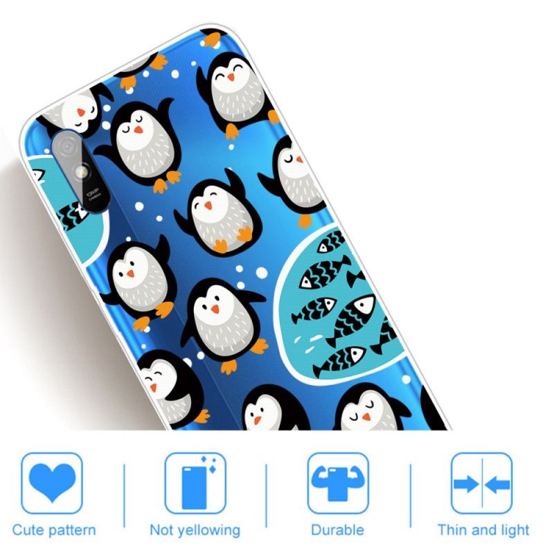 Hülle Xiaomi Redmi 9A Handyhülle Pinguine Und Fische
