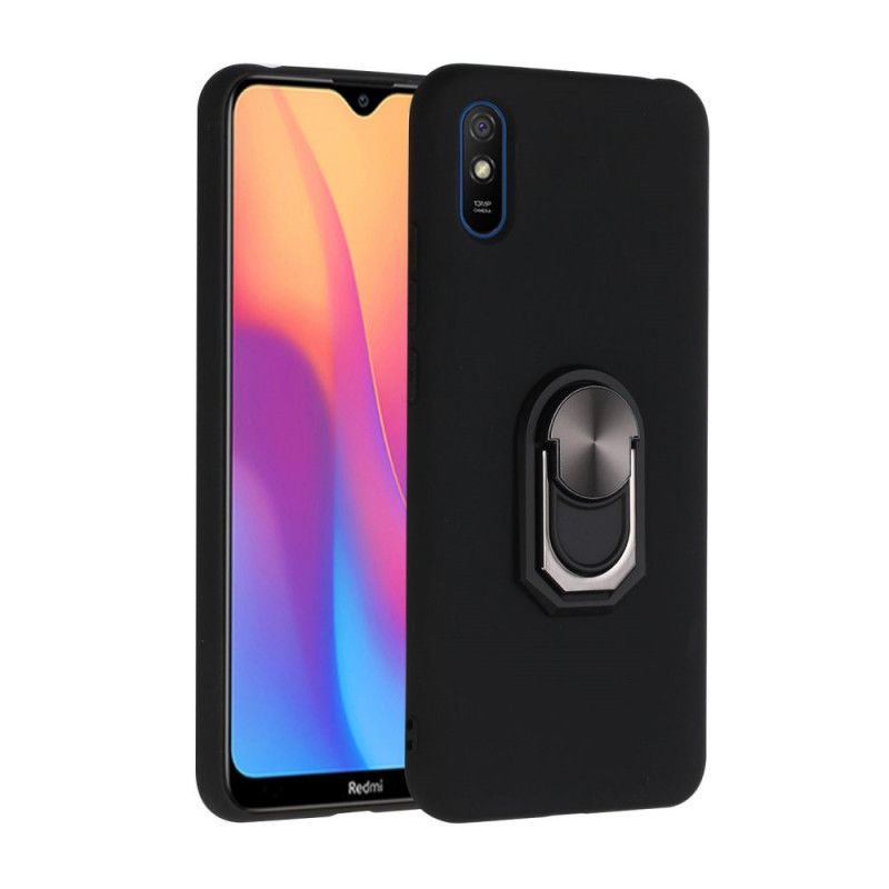 Hülle Xiaomi Redmi 9A Schwarz Handyhülle Metallisierter Ringträger