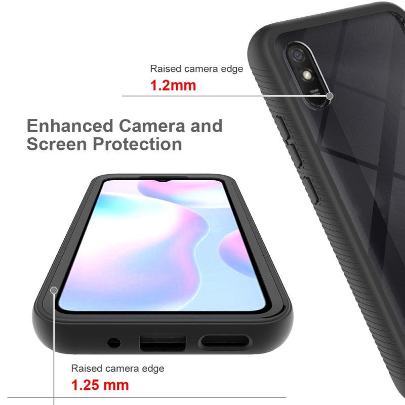 Hülle Xiaomi Redmi 9A Schwarz Hybride Silikonkanten