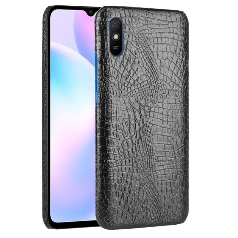 Hülle Xiaomi Redmi 9A Schwarz Krokodillederstil