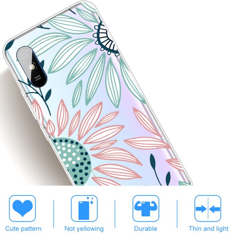 Hülle Xiaomi Redmi 9A Transparent Eine Blume