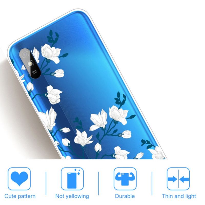 Hülle Xiaomi Redmi 9A Weiße Blüten