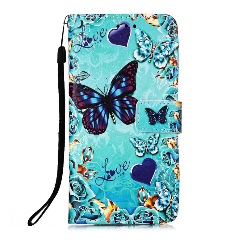 Lederhüllen Für Xiaomi Redmi 9A Schmetterlinge Mit Tanga Lieben