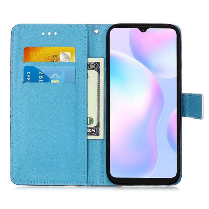 Lederhüllen Für Xiaomi Redmi 9A Schmetterlinge Mit Tanga Lieben