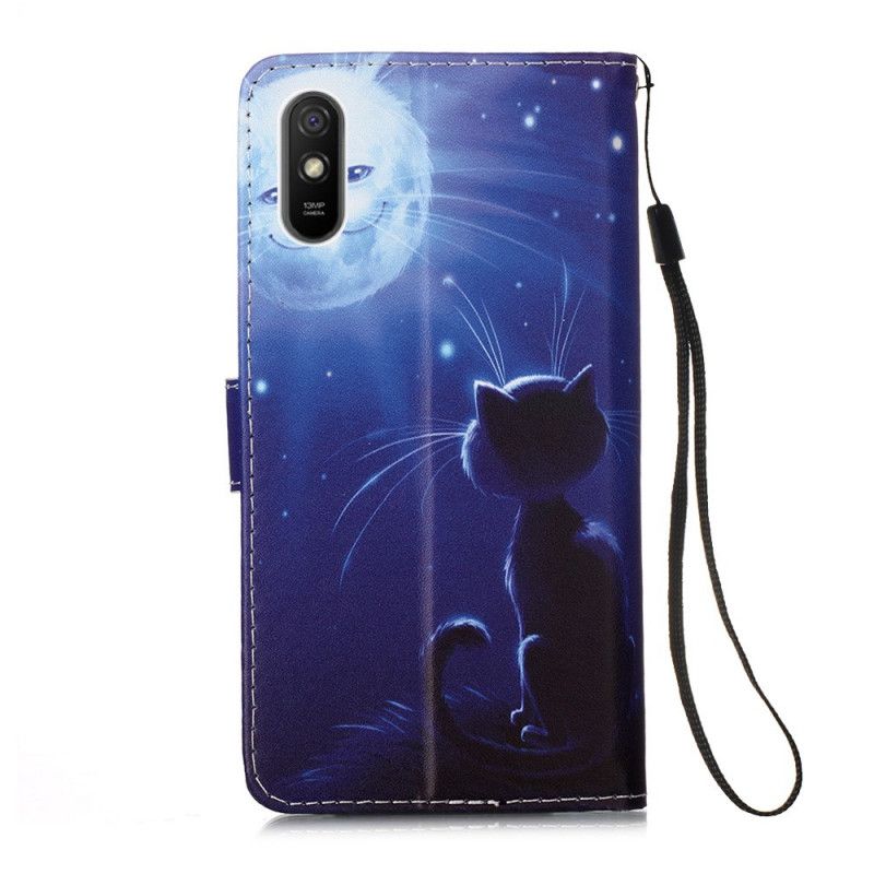 Lederhüllen Xiaomi Redmi 9A Mondhelle Katze Mit Tanga