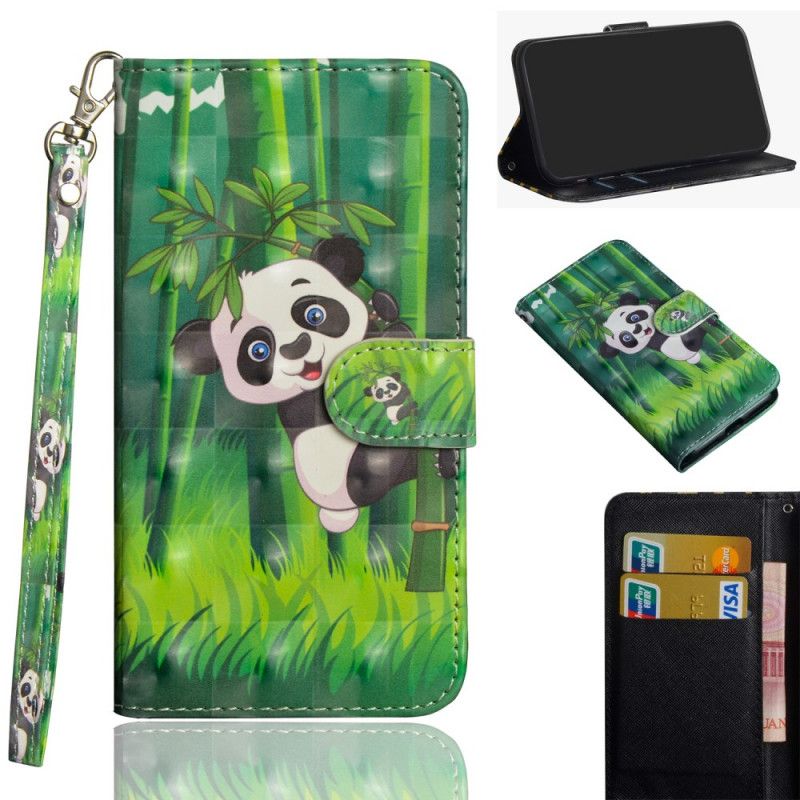 Lederhüllen Xiaomi Redmi 9A Panda Und Bambus