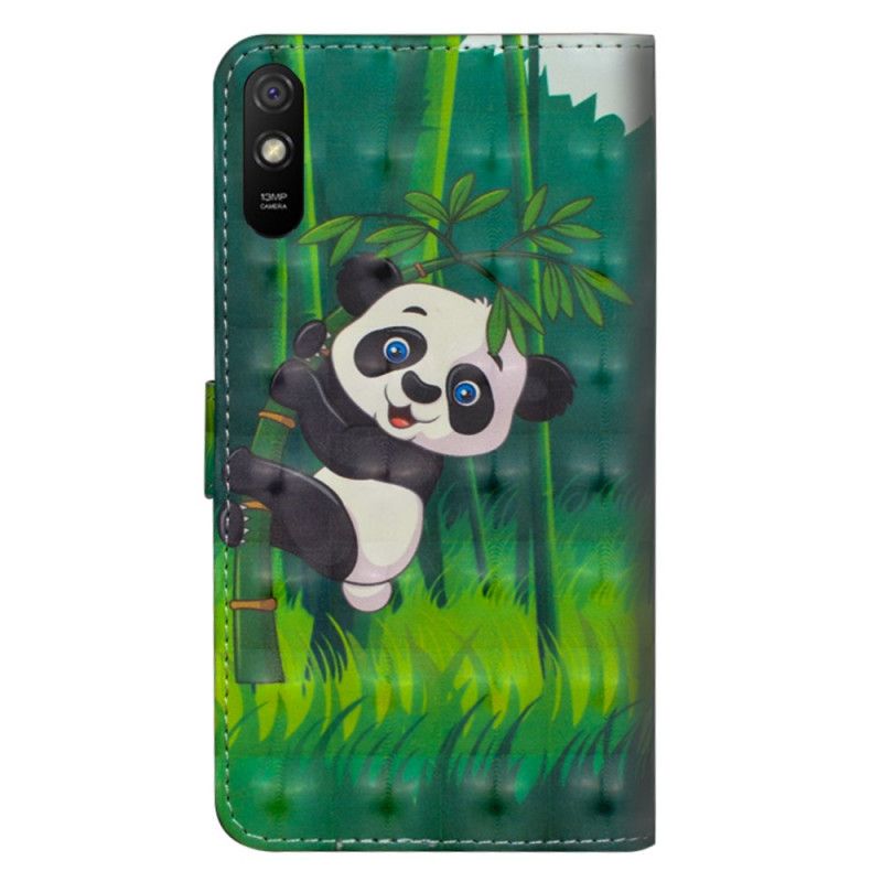 Lederhüllen Xiaomi Redmi 9A Panda Und Bambus