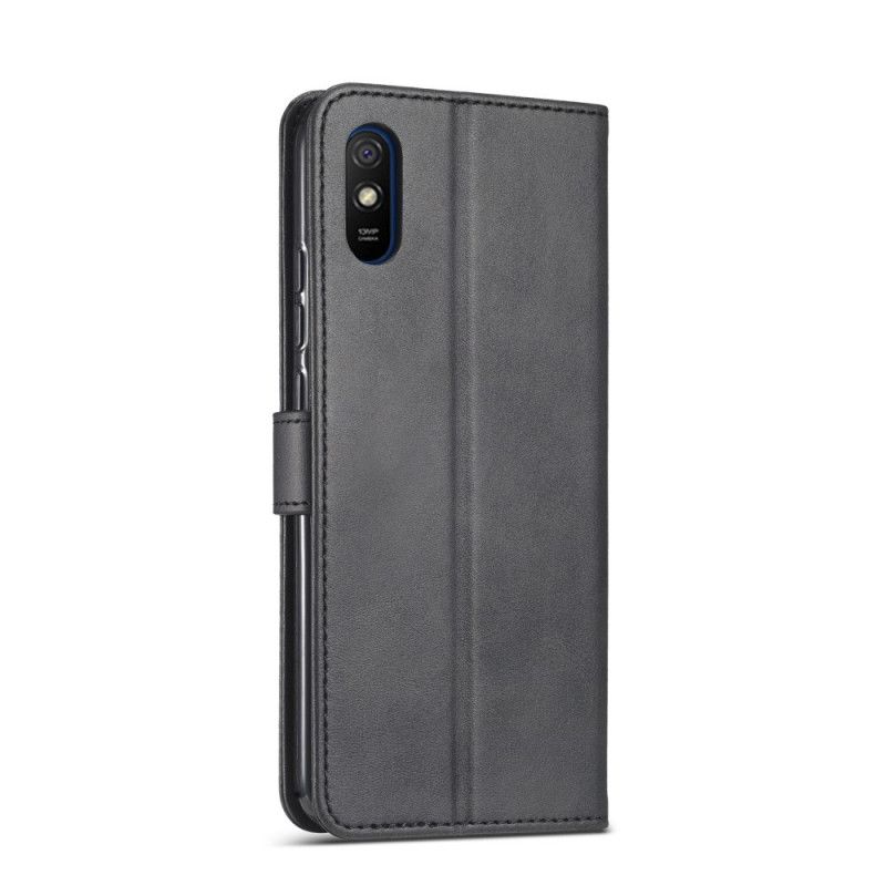 Lederhüllen Xiaomi Redmi 9A Schwarz Handyhülle Lc.Imeeke Ledereffekt