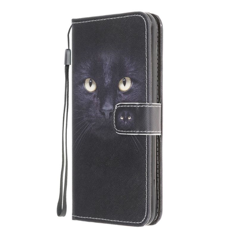 Lederhüllen Xiaomi Redmi 9A Schwarze Katzenaugen Mit Tanga