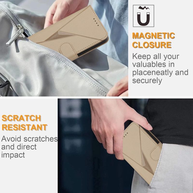 Lederhüllen Xiaomi 17 Pro Handyhülle Dreiecksmuster