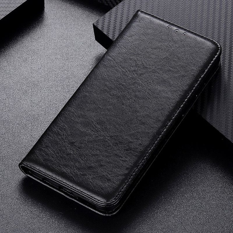 Flip Case Xiaomi Redmi Note 10 Pro Schwarz Strukturiertes Spaltleder