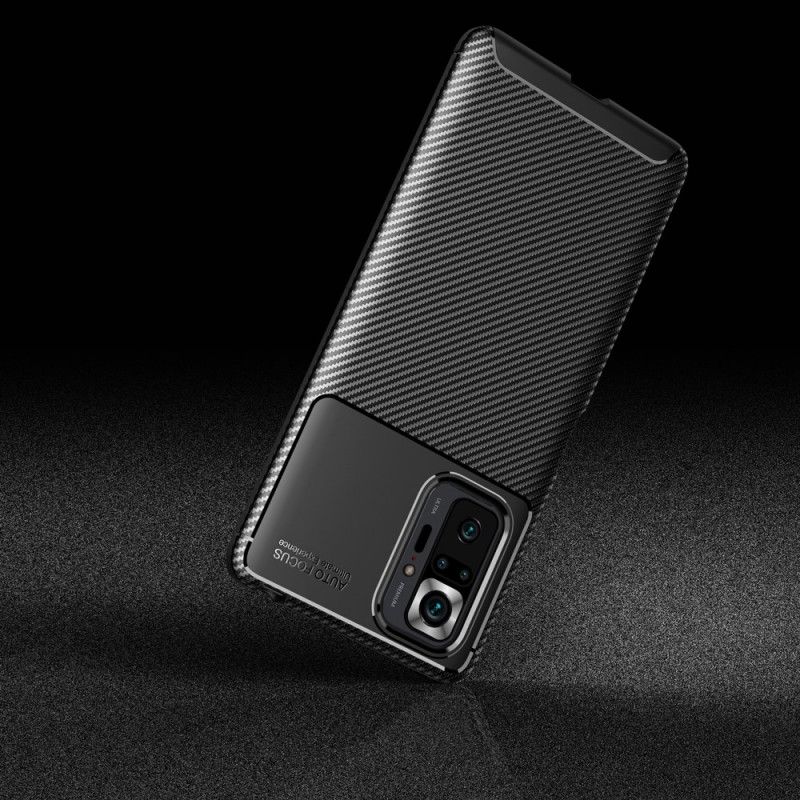 Hülle Xiaomi Redmi Note 10 Pro Schwarz Flexible Kohlefasertextur