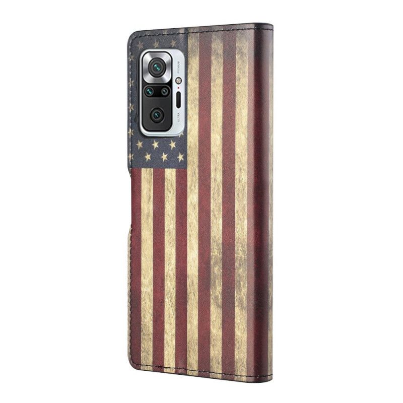 Lederhüllen Xiaomi Redmi Note 10 Pro Handyhülle Amerikanische Flagge