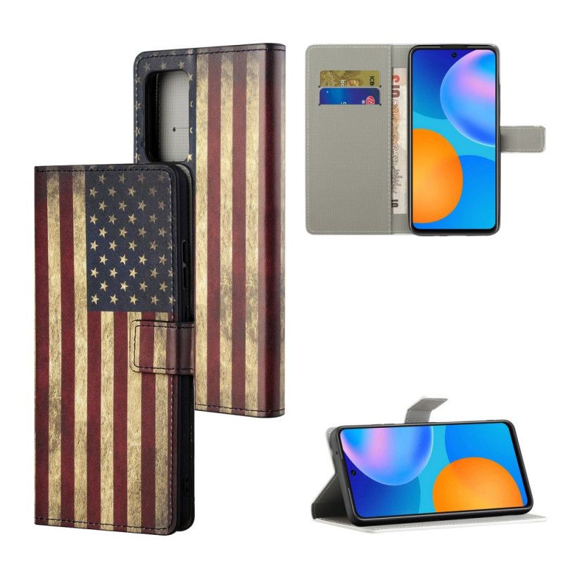 Lederhüllen Xiaomi Redmi Note 10 Pro Handyhülle Amerikanische Flagge