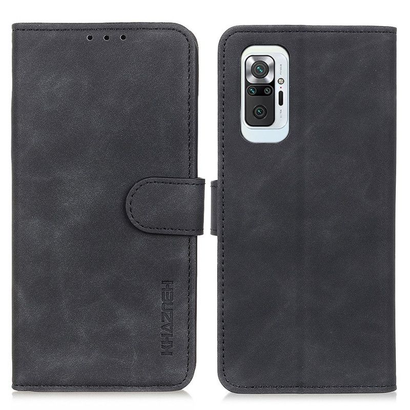 Lederhüllen Xiaomi Redmi Note 10 Pro Schwarz Vintage Khazneh Ledereffekt