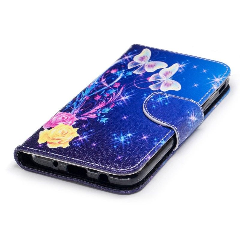 Lederhüllen Samsung Galaxy J5 2017 Schmetterlinge In Der Nacht