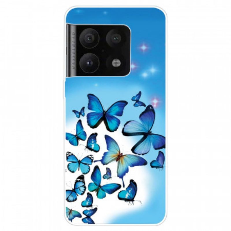 Handyhülle Für OnePlus 10 Pro 5G Flug Der Blauen Schmetterlinge
