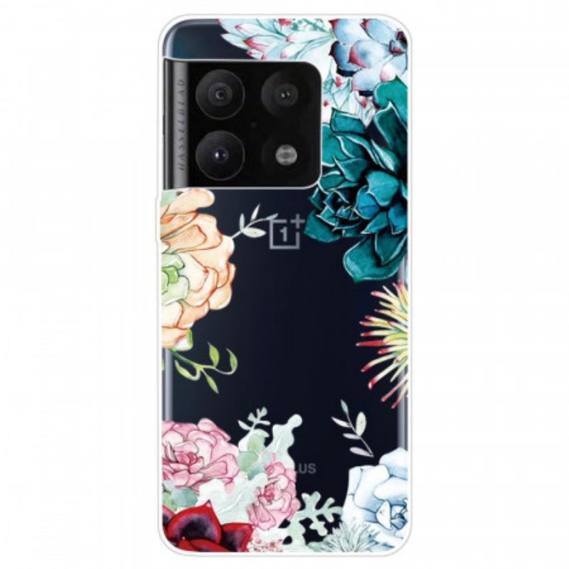 Handyhülle Für OnePlus 10 Pro 5G Nahtlose Aquarellblumen