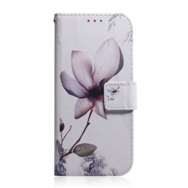 Lederhüllen Für OnePlus 10 Pro 5G Blume Staubiges Rosa