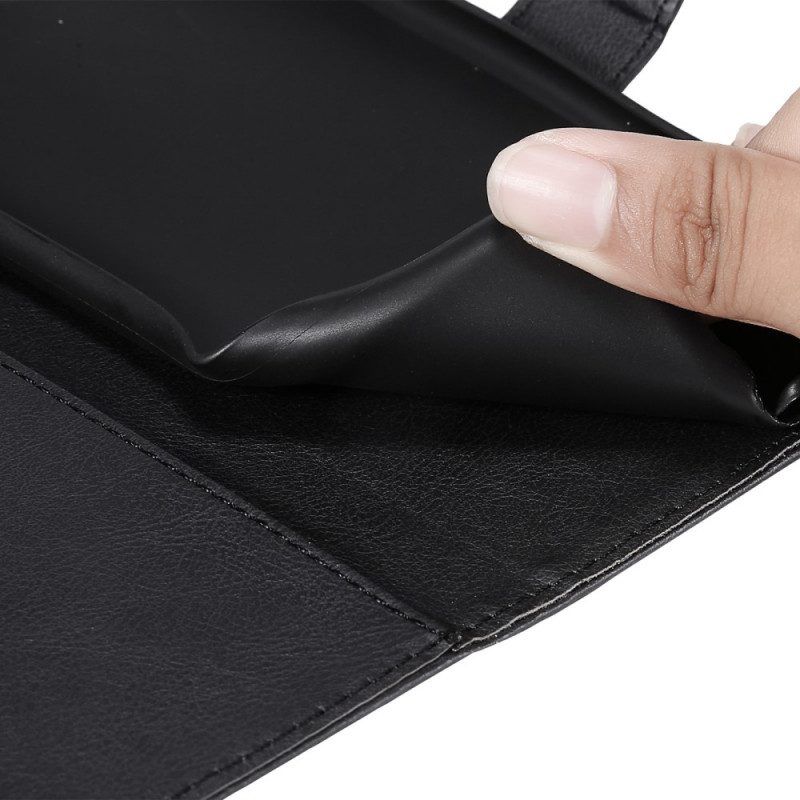 Lederhüllen Für OnePlus 10 Pro 5G Mit Kordel Riemchen-stil Aus Schlichtem Leder