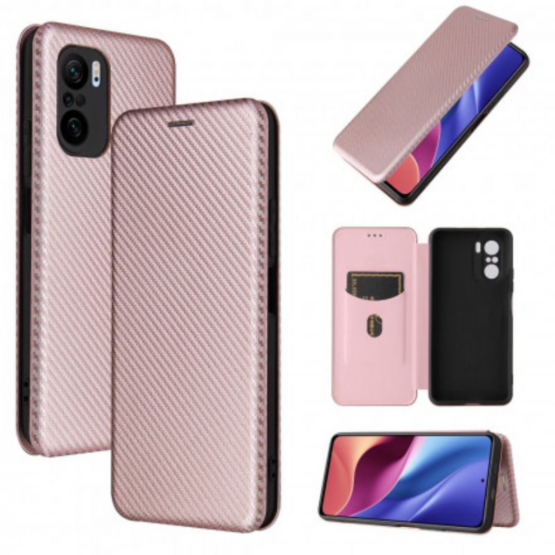 Flip Case Xiaomi Mi 11i 5g / Poco F3 Kohlefaser Mit Stützring