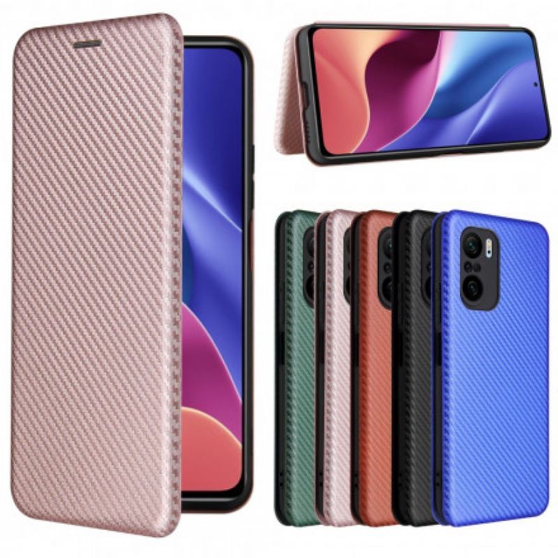 Flip Case Xiaomi Mi 11i 5g / Poco F3 Kohlefaser Mit Stützring