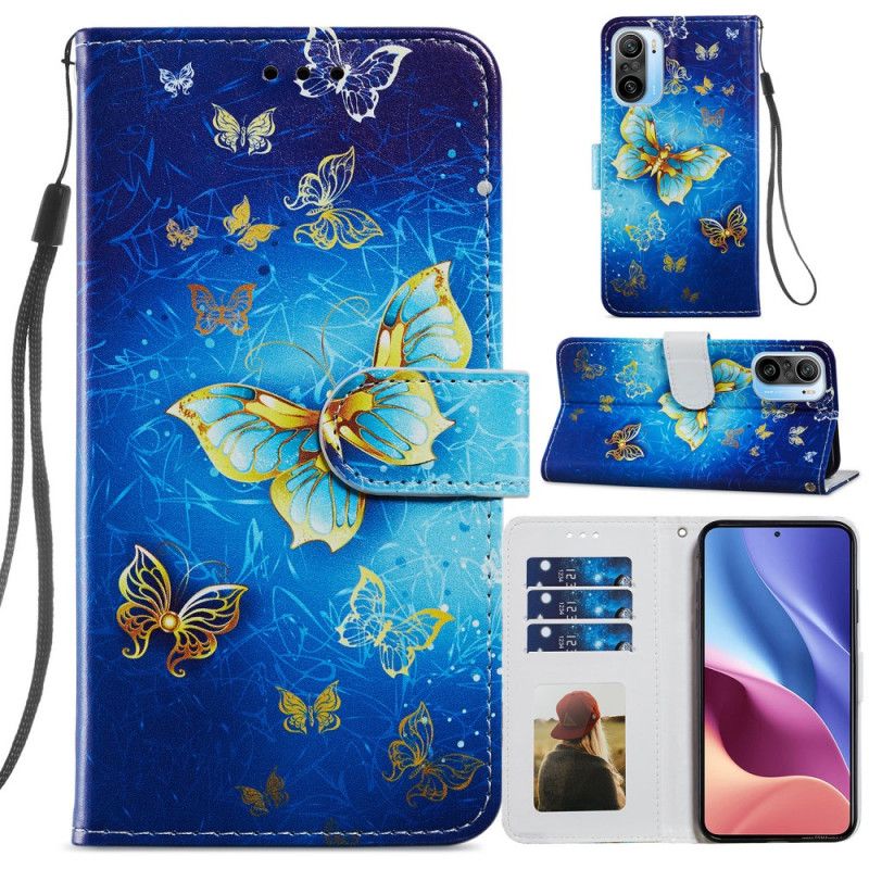 Lederhüllen Für Xiaomi Mi 11i 5g / Poco F3 Schmetterlingsflug