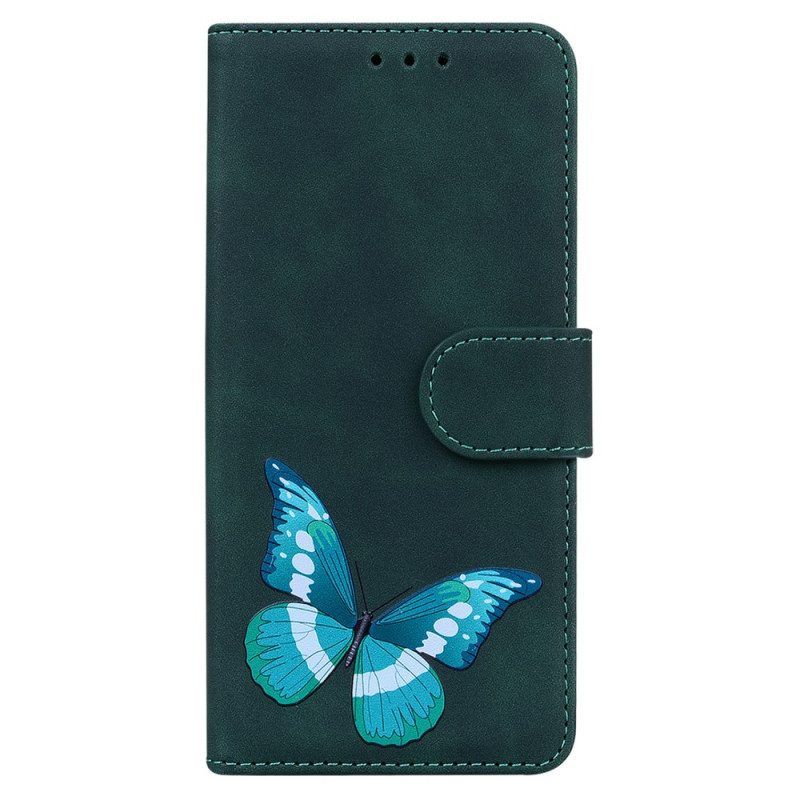 Flip Case Für Poco X5 5G Schmetterlingsdesign